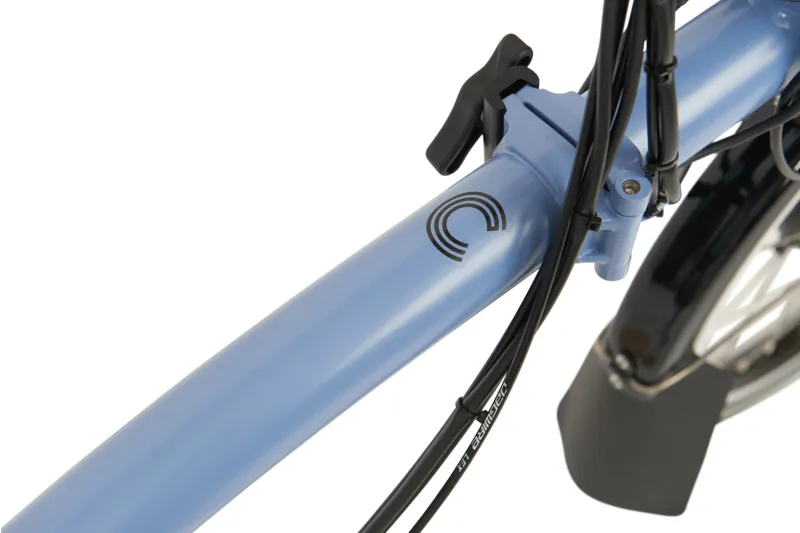 Brompton C Line Electric Bicycle with Mid Bars in Cloud Blue-3